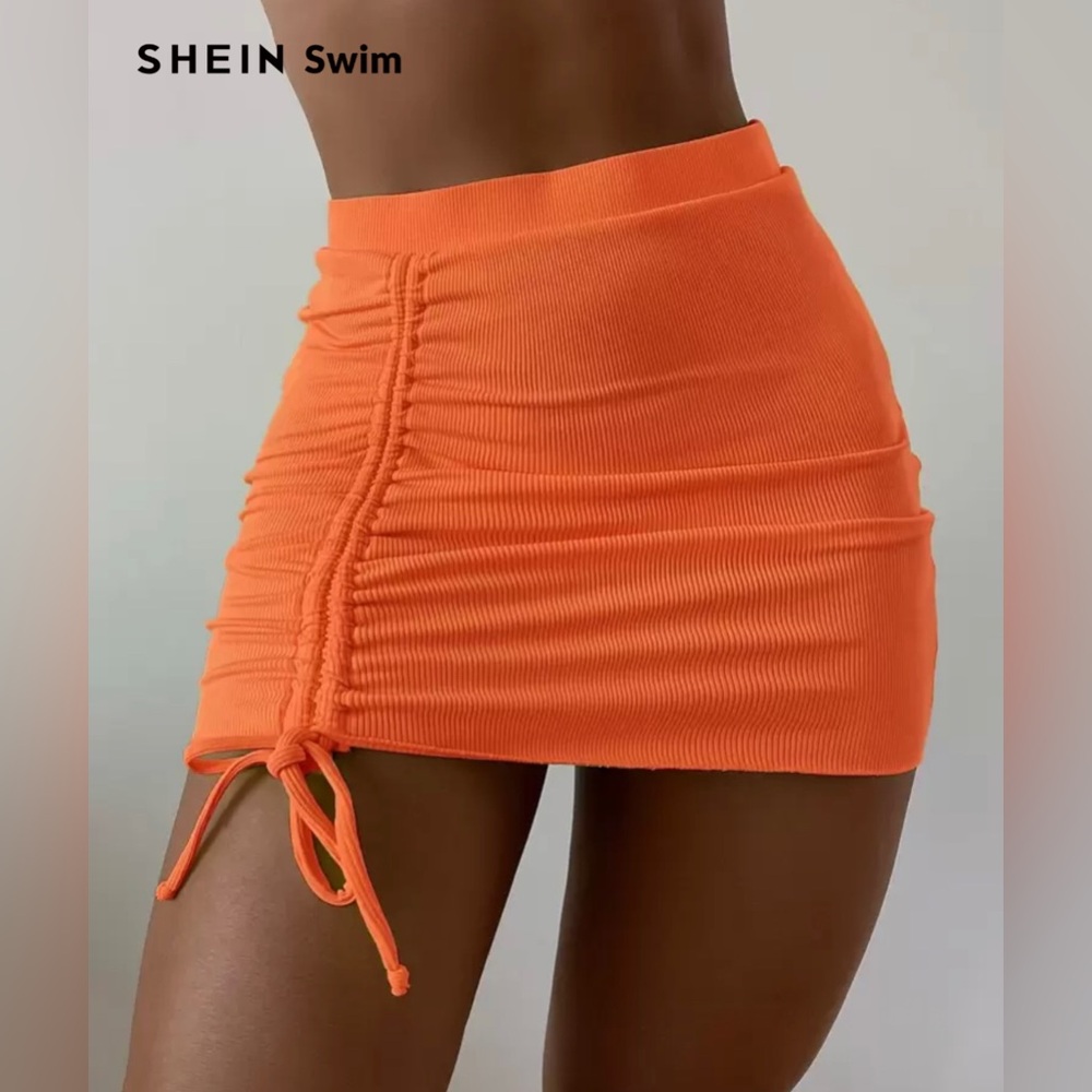 SHEIN Women's Orange Cover Up Skirt